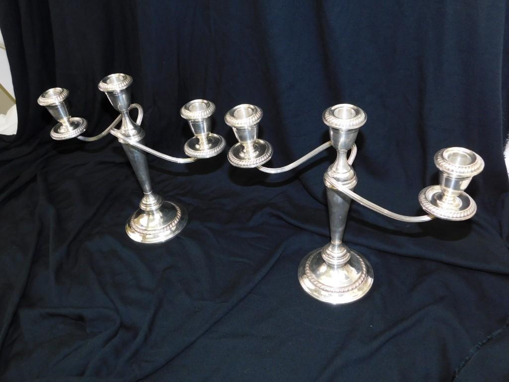 Pair of Weighted Sterling Silver Candlestick Holders (1 of 5)