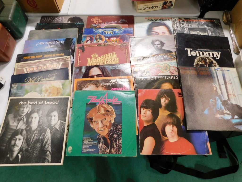 Lot of Vinyl Record Album LPs including the Ramones: Lot of Vinyl Record Album LPs including the Ramones, Paul Anka (Signed, but no COA), Bread, Marshall Tucker, Neil Diamond, Spinal Tap, The Who, Rod Stewart, Carole King, Carly Simon, Barry Manilow, Ji