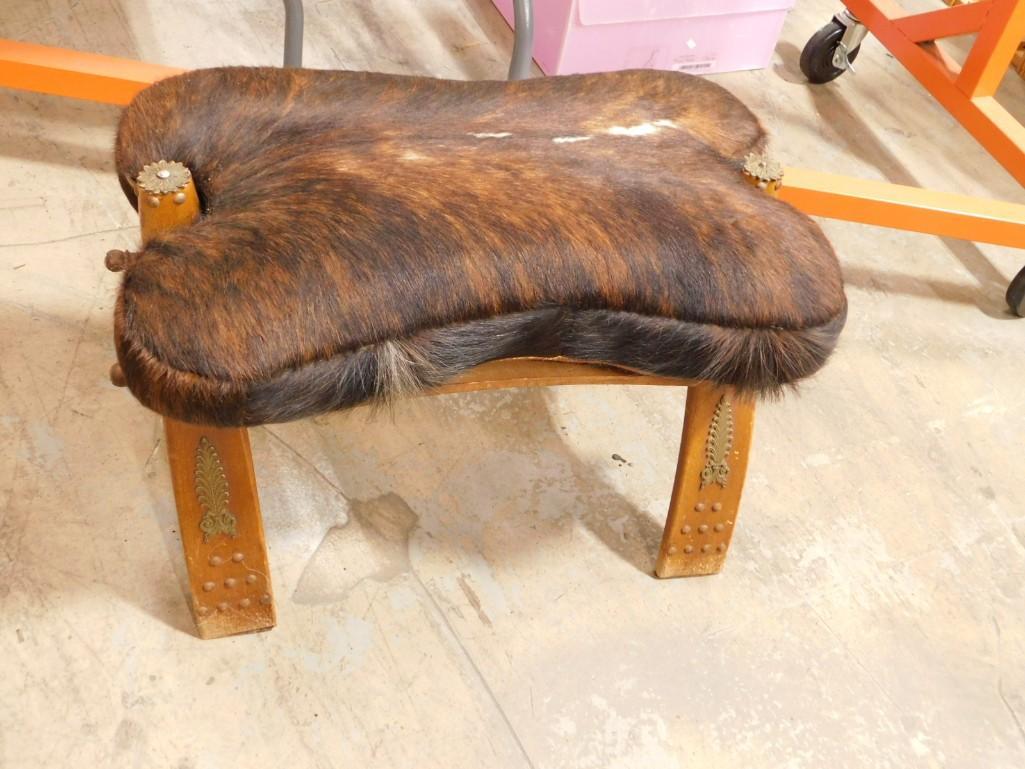 Camel Saddle Made Into a Stool - roughly 22" long and 16" tall: Camel Saddle Made Into a Stool - roughly 22" long and 16" tall