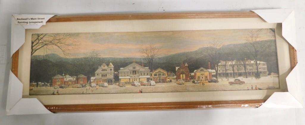 Norman Rockwell "Main Street " Framed Print New in Package 32"x11" (1 of 5)