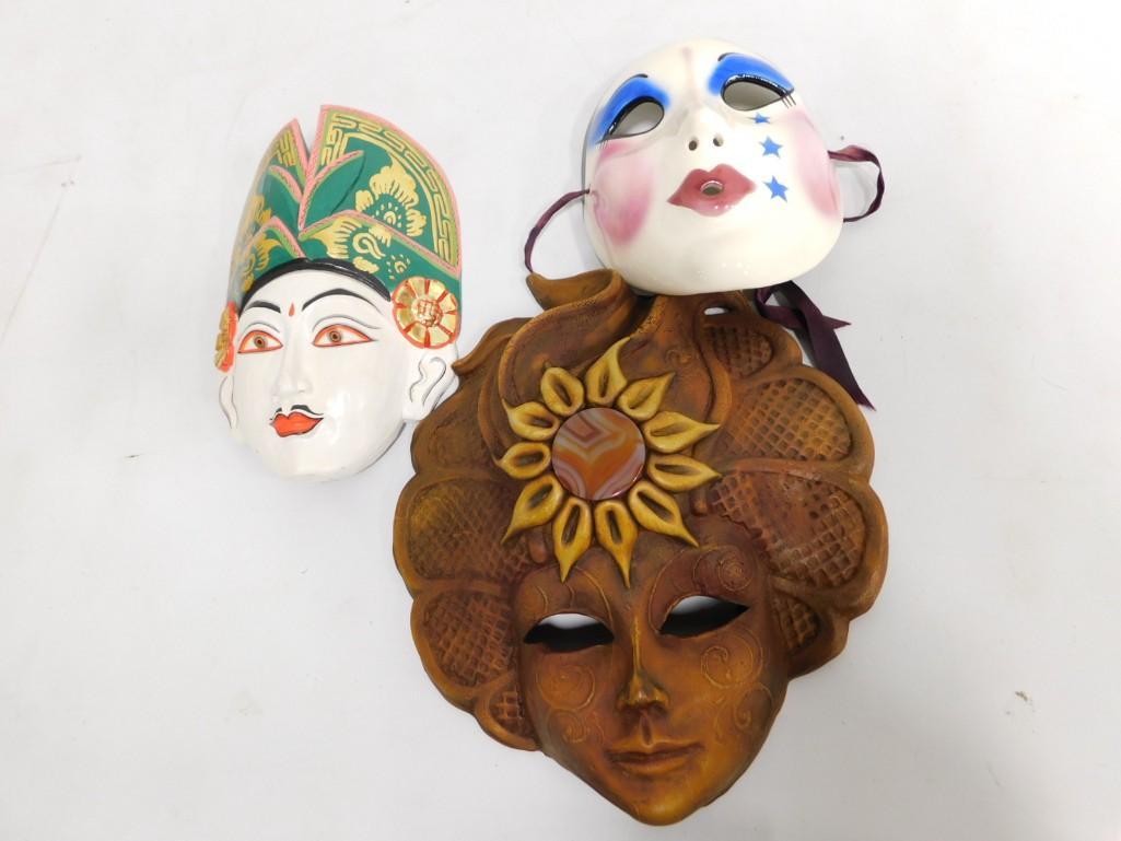3 Mask Wall Hangings 1 Brazil, 1 Indonesia, 1 Mardi Gras: 3 Mask Wall Hangings 1 Brazil, 1 Indonesia, 1 Mardi Gras