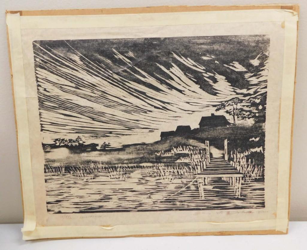 Attributed to Werner Drewes 1899-1985 "Listed German American Artist" Bauhaus School (1 of 5)