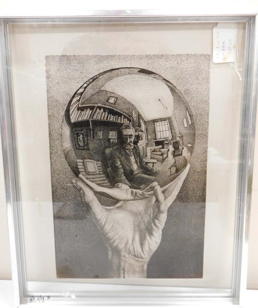 M.C. Escher Rare Etching on Glass Limited Edition Work Signed and Numbered (1 of 5)