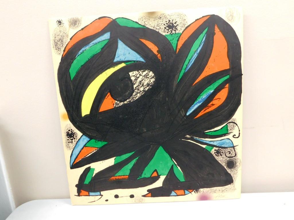 Joan Miro Listed Spanish Artist 1893-1983 Original Lithograph Pencil Signed/Artist Proof: Joan Miro Listed Spanish Artist 1893-1983 Original Lithograph Pencil Signed/Artist Proof Approx 20"x20"