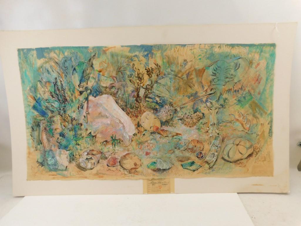 Estelle Coniff "Undersea Fantasy" Original Watercolor (1 of 6)