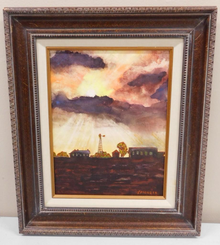 Attributed to Francesco J Spicuzza Listed Wisconsin Artist 1883-1962 Original Watercolor (1 of 4)