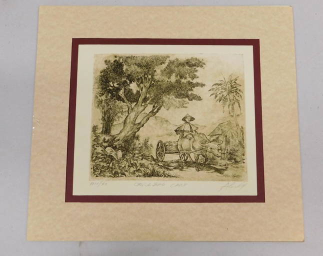 Alex Navarro Uy Listed Filipino Artist Original Etching Pencil Signed 4/20