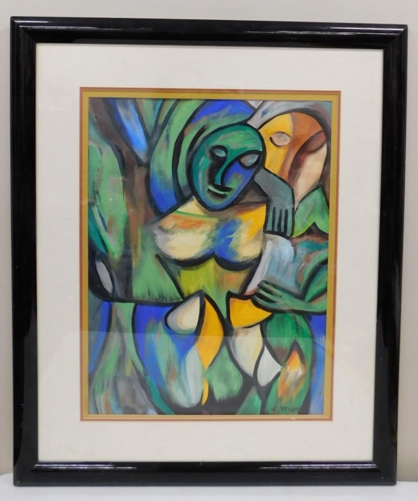 Claude Venard Listed French Artist 1913-1999 Original Cubist Composition Mid Century Work (1 of 5)
