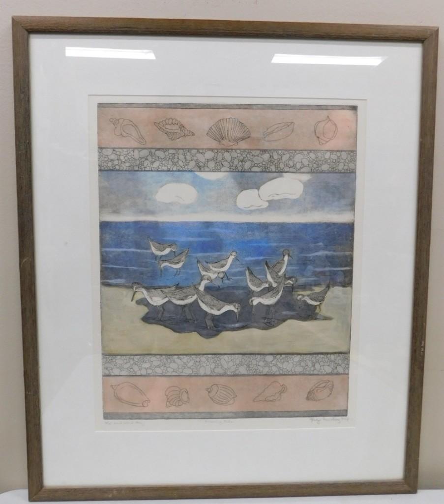 Gladys D Armstrong Chicago Artist Hand Colored Etching 3/25 Pencil Signed (1 of 6)