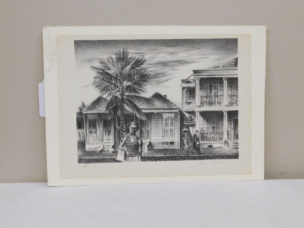 Aaron Bohrod "Listed Wisc Artist" Signed and Numbered Pring 7/50: Aaron Bohrod "Listed Wisc Artist" Signed and Numbered Print 7/50 approx 15"x11"