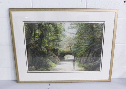 Harold Altman "Listed Artist" Signed / Dated on Back Artist Proof "Covered Bridge": Harold Altman &#34;Listed Artist&#34; Signed / Dated on Back Artist Proof &#34;Covered Bridge&#34; . Measures about 24.5&#34;X32.5&#34;. No glass in the frame