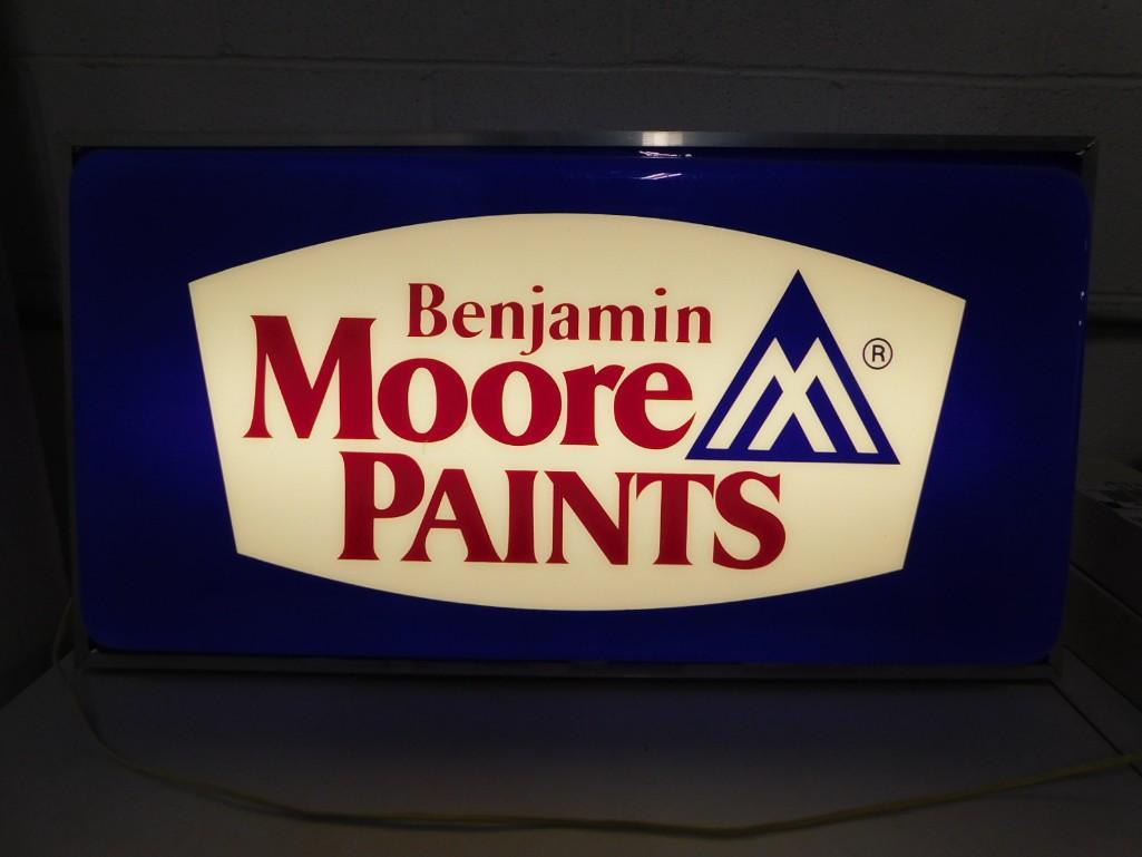 Benjamin Moore Paints Sign , 2 Sided , Works: 2 Sided Benjamin Moore Paints Sign , Works