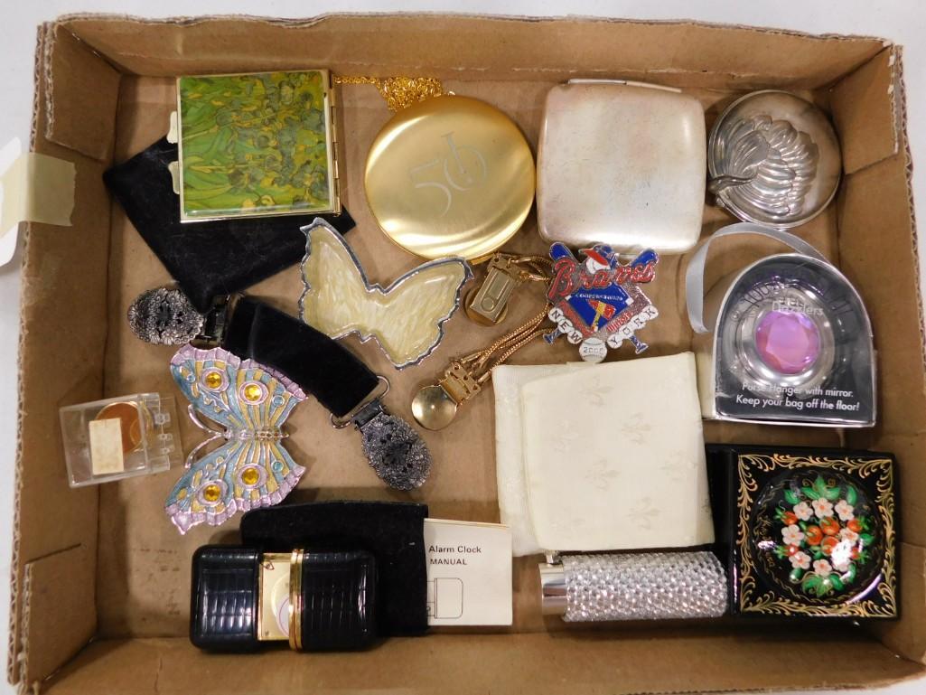 Lot of Smalls incl Compacts, Lipstick Holder, etc: Lot of Smalls incl Compacts, Lipstick Holder, etc