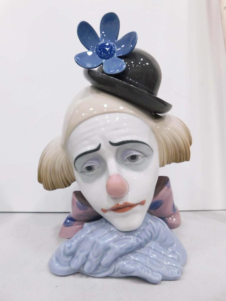 Lladro 5130 Clown Head with Bowlers Hat: Lladro 5130 Clown Head with Bowlers Hat . No box