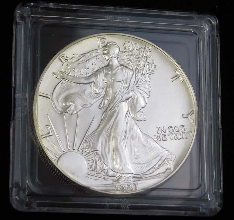 1987 BU American Silver Eagle 1 oz Silver Round (1 of 2)