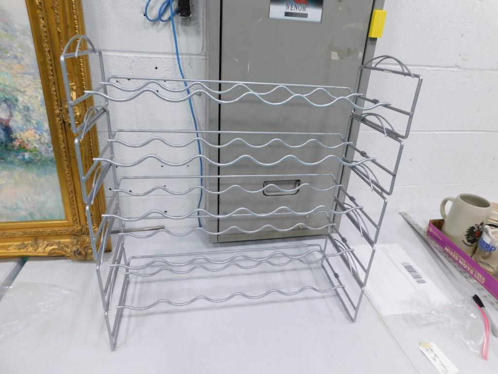 Metal Wine Rack: Metal Wine Rack . Measures about 24" tall by about 22" long