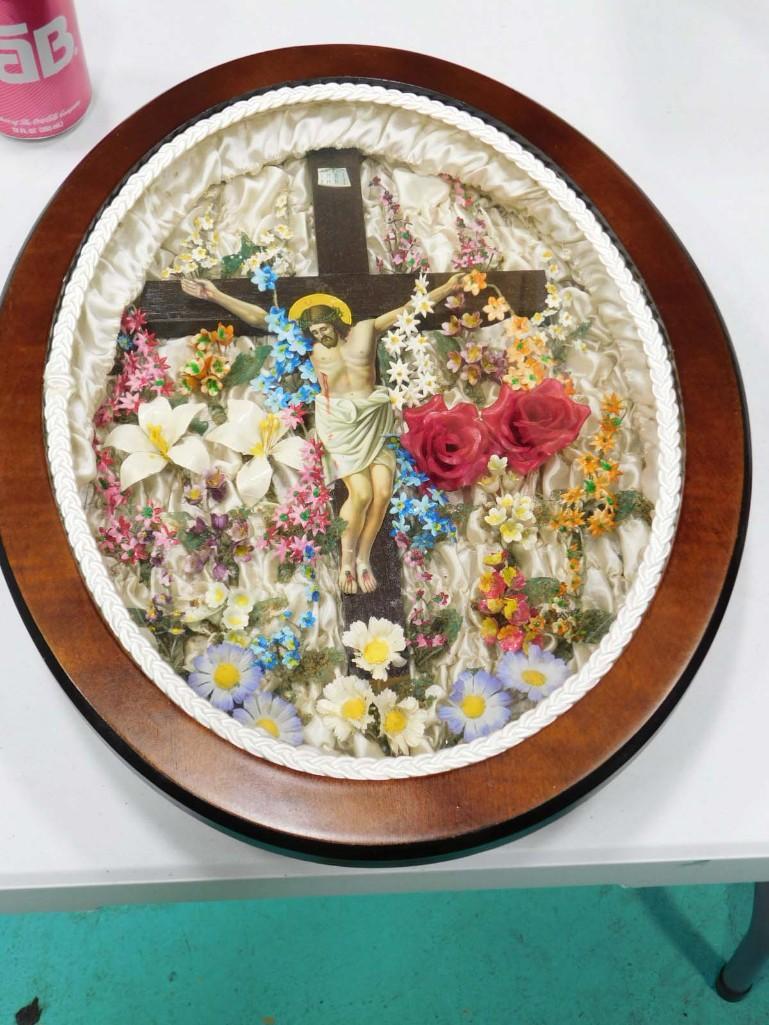 Vintage Religious Framed Diorama 17.5"x13.5": Vintage Religious Framed Diorama 17.5"x13.5"
