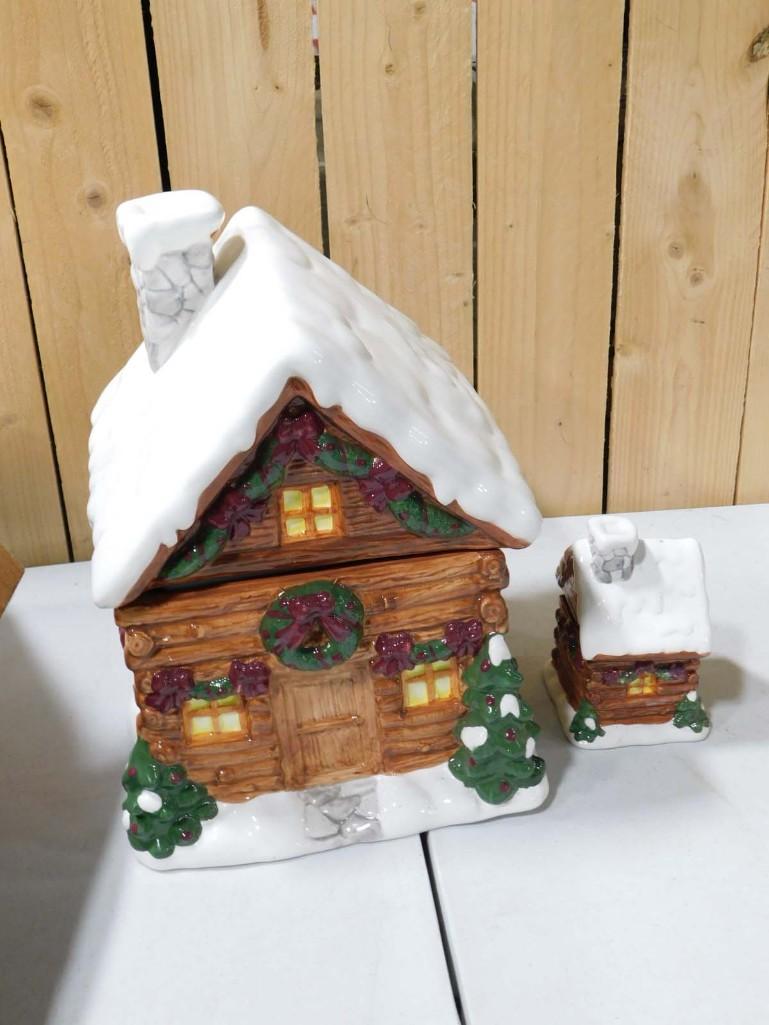 Christmas Ceramic Gingerbread House Cookie Jar and Salt and Pepper Shaker Set (1 of 5)
