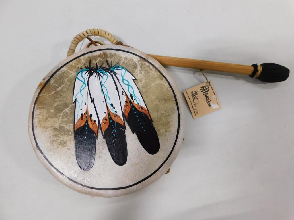 Blackstone Native American Style Drum with Feather Design (1 of 5)