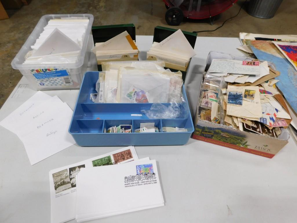 Large Asst Stamp Collection incl First Day Issue, World Stamps, etc (1 of 5)