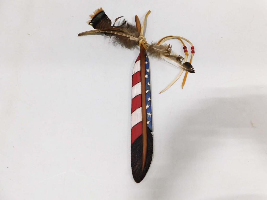 Feather Wall Hanging Many Hands Studio Artist Shar Aweho: Feather Wall Hanging Many Hands Studio Artist Shar Aweho