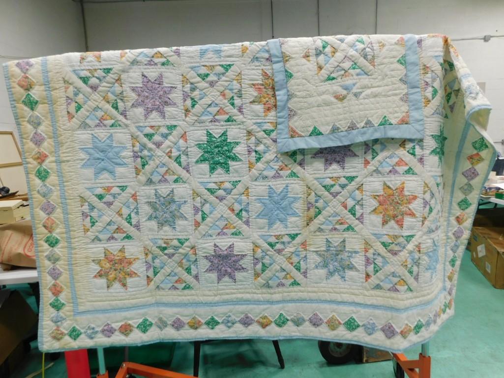 Vintage Patchwork Quilt and Pillow Cover Handmade (1 of 5)