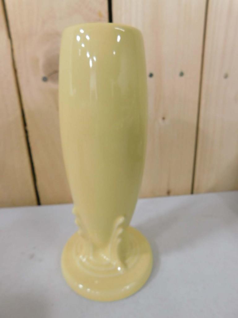 Fiesta Ware Bud Vase Yellow Rocket Shaped: FiestaWare Rocket Shaped Bud Vase Yellow