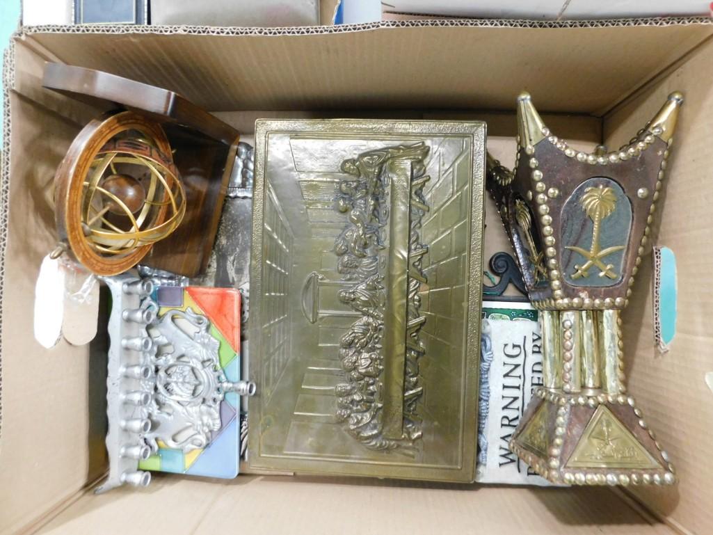Collectibles Lot incl Last Supper Wall Hanging, Trivet, Menorah, etc (1 of 6)