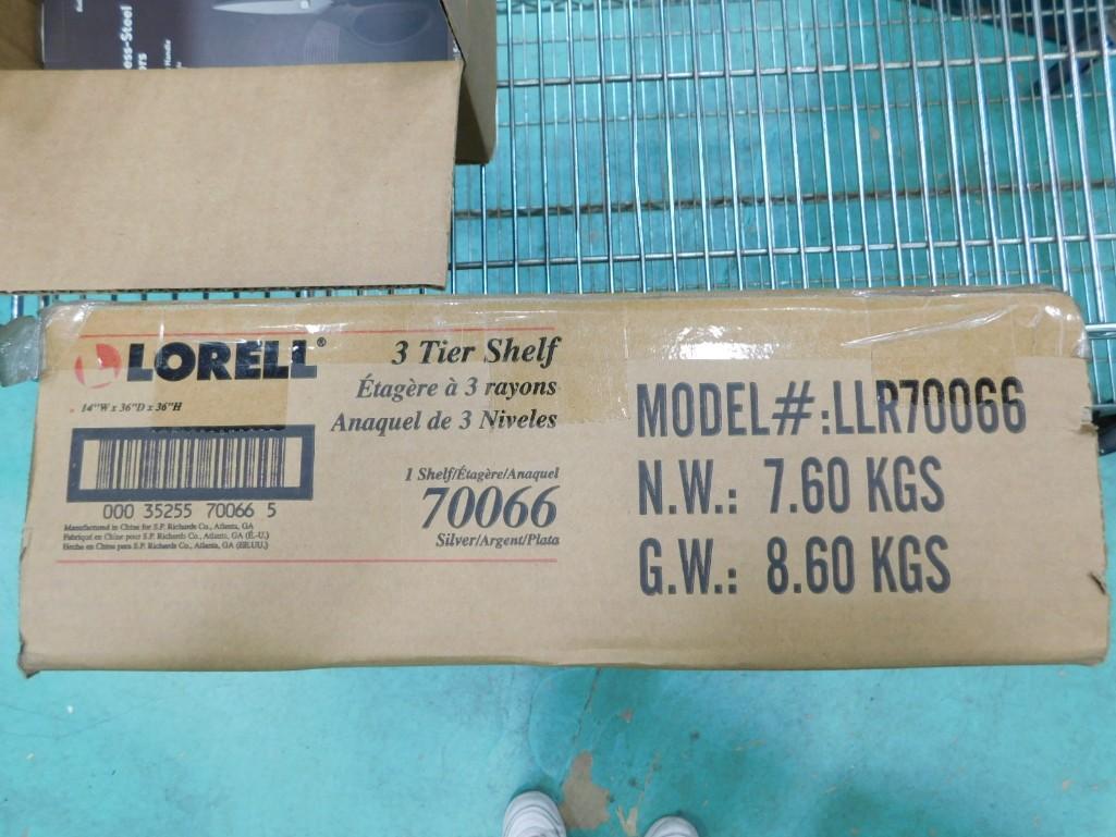 Lorell 3 Tier Wire Shelf or Shelving Unit Model LLR70066 (1 of 4)