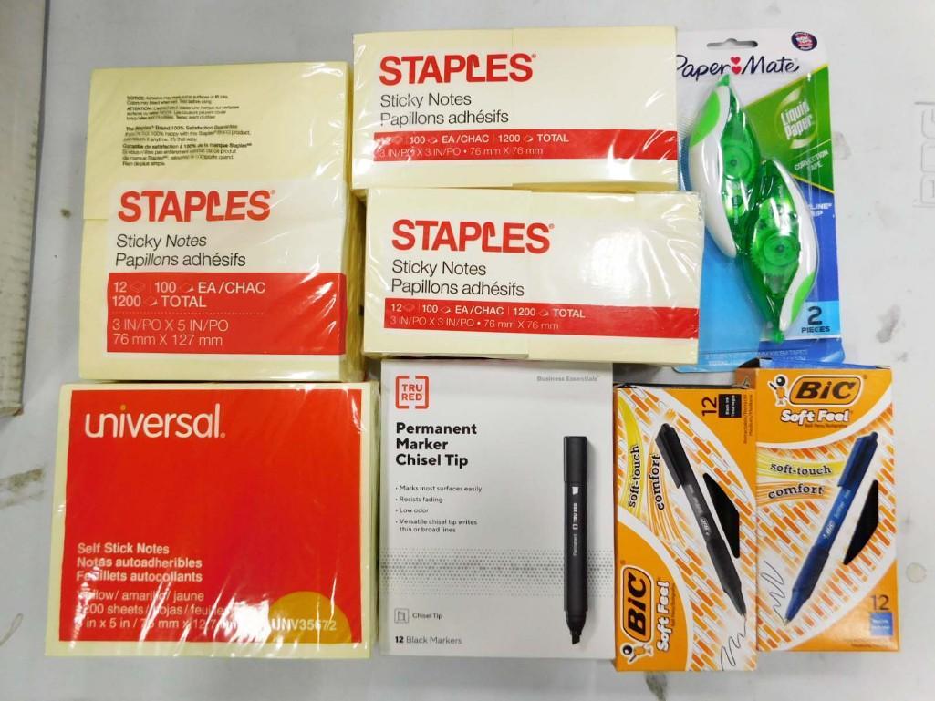 Office Supply Lot incl Sticky Notes, Pens, Permanent Markers, etc (1 of 4)
