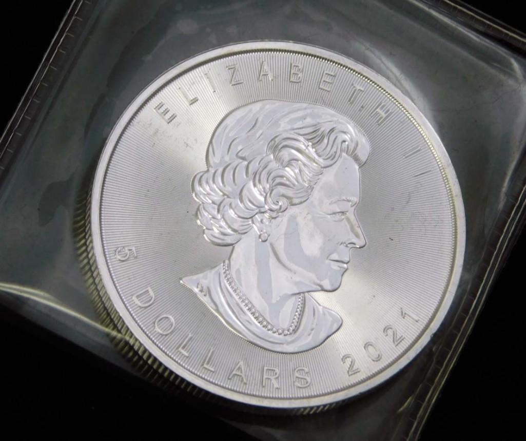 2021 Canadian 1 Ounce Silver Round 5 Dollar Coin (1 of 2)