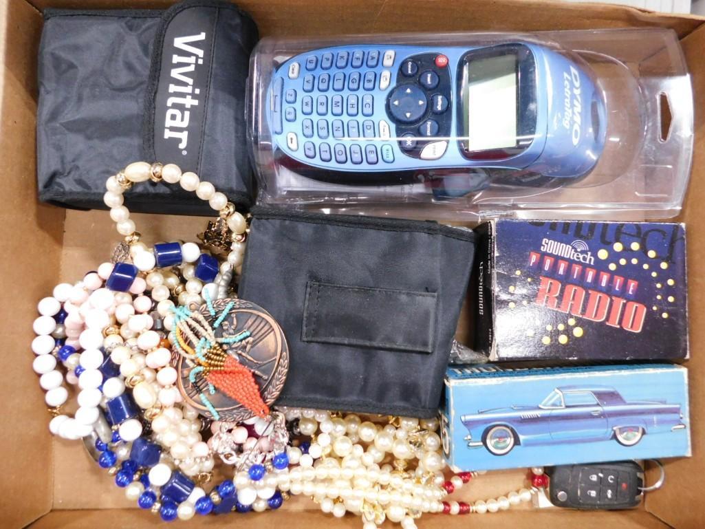 Misc. Lot including Dymo Label Maker, Costume Jewelry, Radio, etc. (1 of 3)