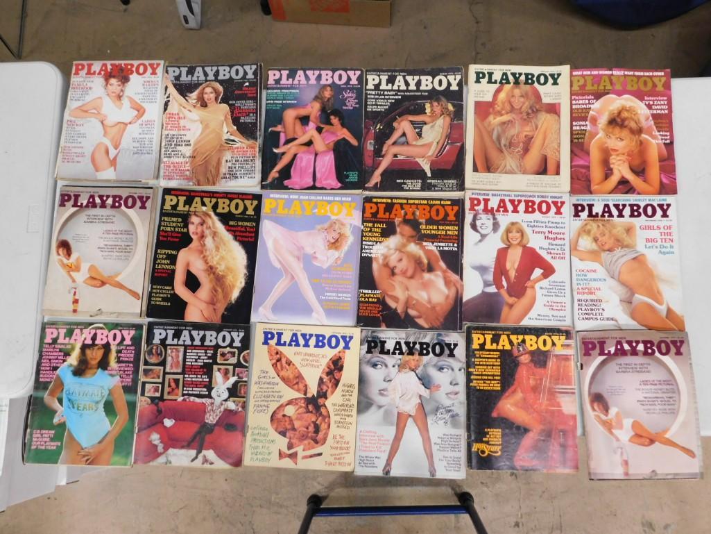 Lot of 18 Playboy Magazines - from the 1970's and 1980's: Lot of 18 Playboy Magazines - from the 1970's and 1980's