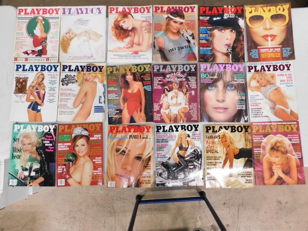 Lot of 18 Playboy Magazines - from the 1980's and 1990's (1 of 4)