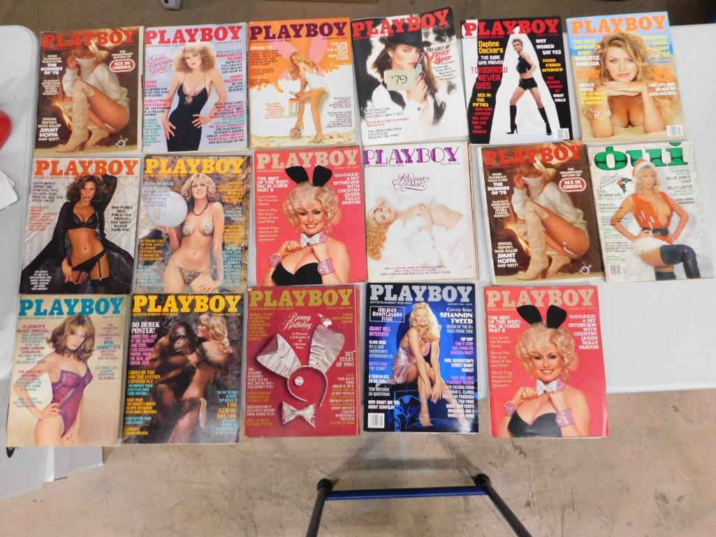 Lot of 17 Playboy Magazines - from the 1970's, 1980's and 1990's (1 of 4)