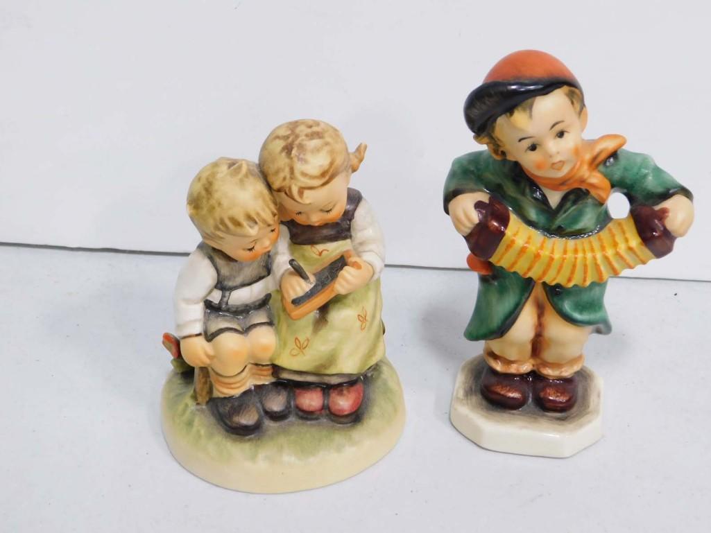 Goebel Hummel Figurine incl 346 1956 The Smart Little Sister & Friedel Bavaria Boy Playing Accordion (1 of 5)
