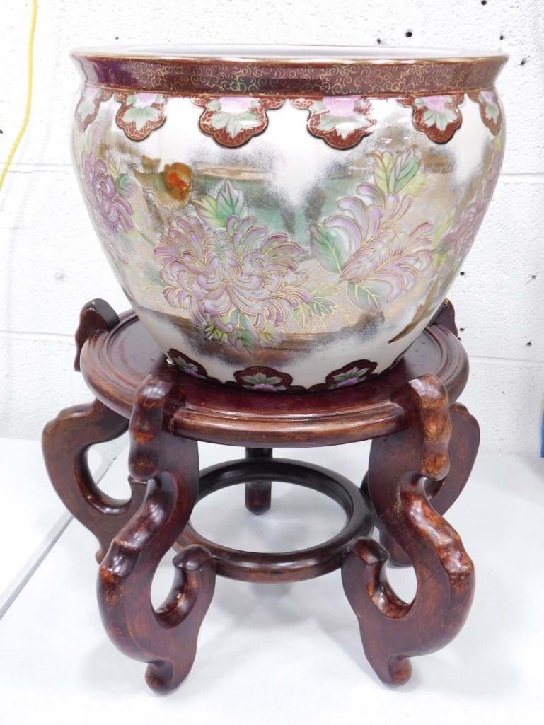 Asian Style Flower Pot with Stand (1 of 4)