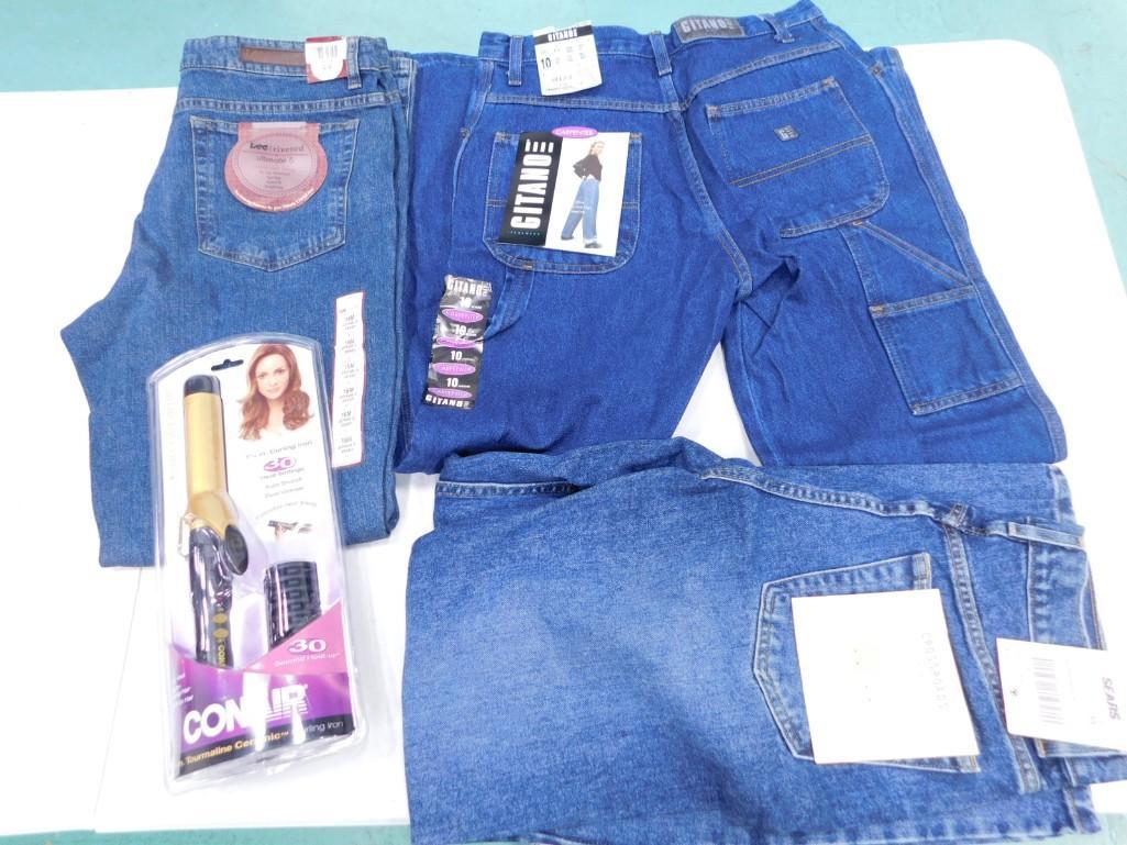 Conair Curling Iron New in Package and 3 Pr of Women''s Jeans incl 2 Sz 10 and 1 Sz 16 (1 of 5)