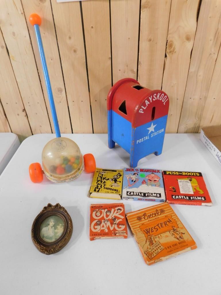 Vintage Fisher Price Corn Popper, Mailbox, 8mm Kids Movies: Vintage Fisher Price Corn Popper, Mailbox, 8mm Kids Movies . Mailbox is empty