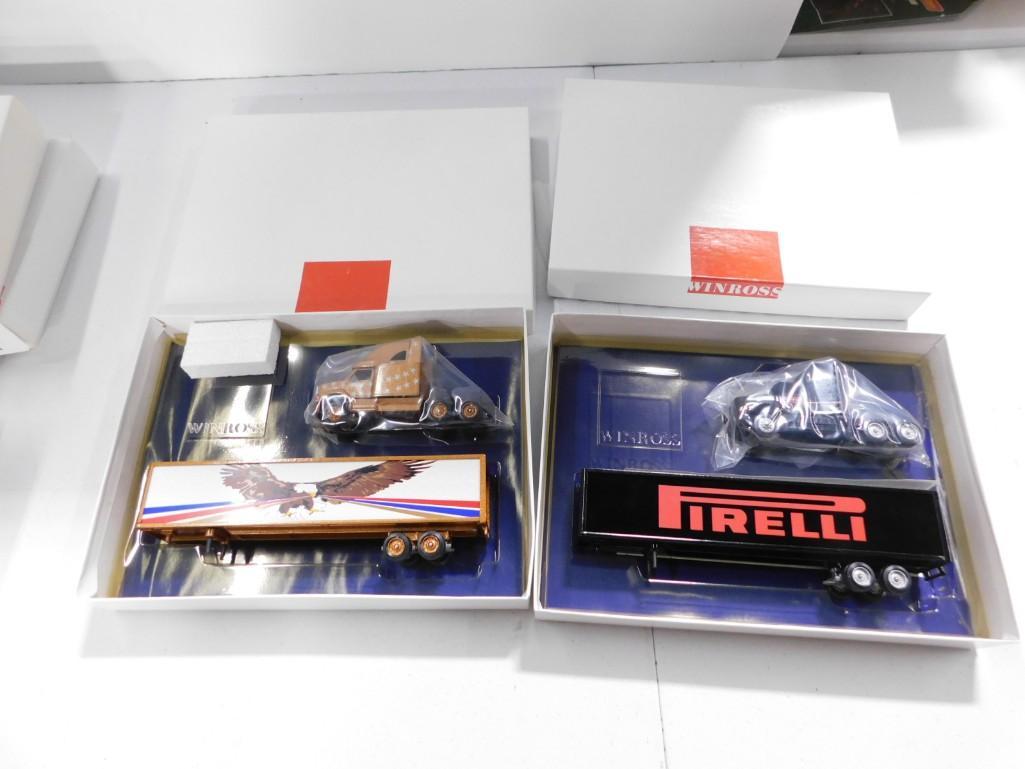 2 Winross Die Cast Model Trucks including Pirelli and a Patriotic One 1:64 Scale (1 of 3)