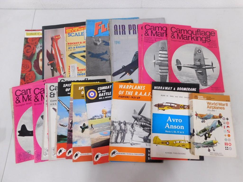 Lot of Vintage Aircraft Magazines and Books: Lot of Vintage Aircraft Magazines and Books incl Camouflage and Markings, WWII Airplanes, etc
