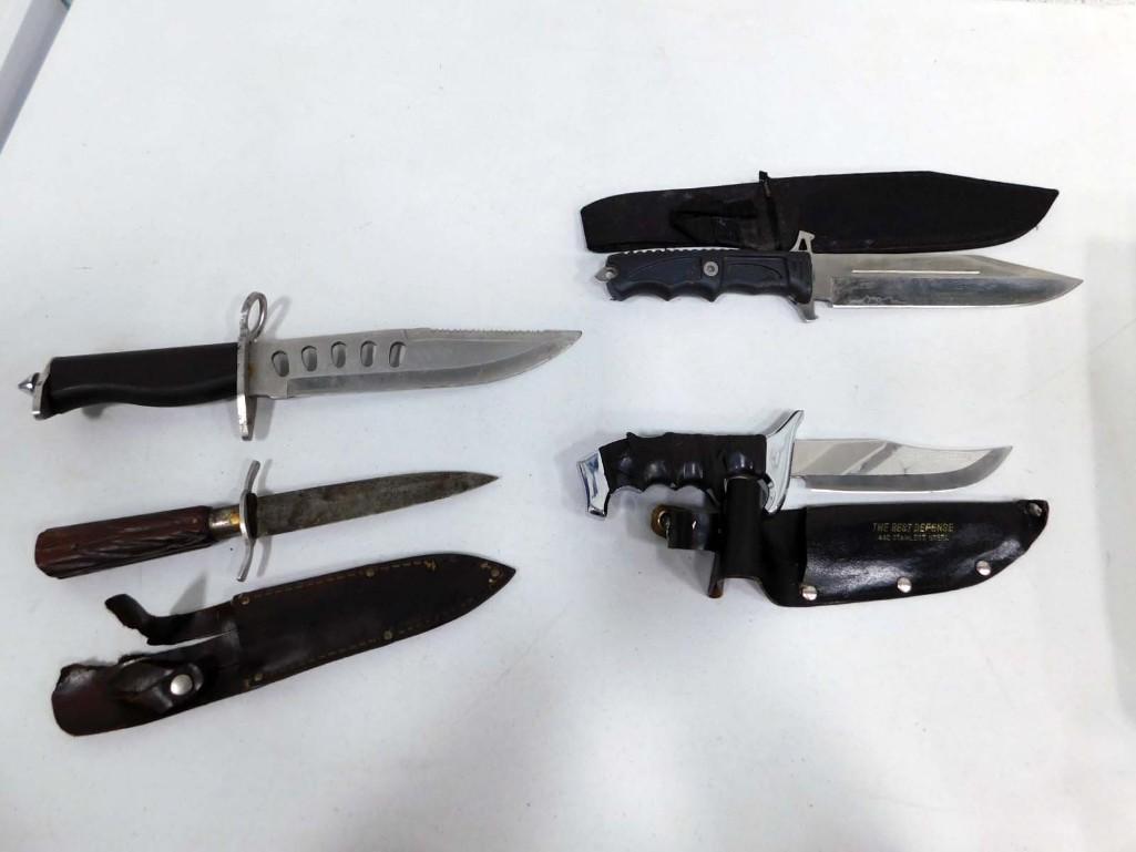 4 Knives with Sheaths incl Vintage Reliance - Japan (1 of 5)