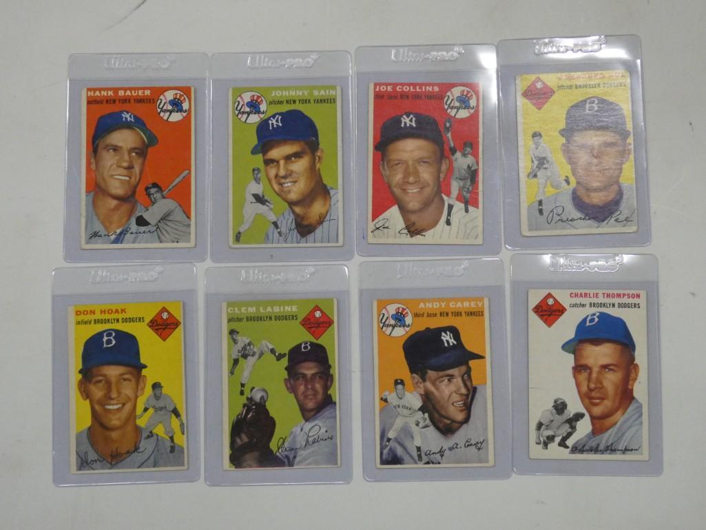 Lot of 8 Topps 1954 Baseball Cards - Dodgers and Yankees (1 of 6)