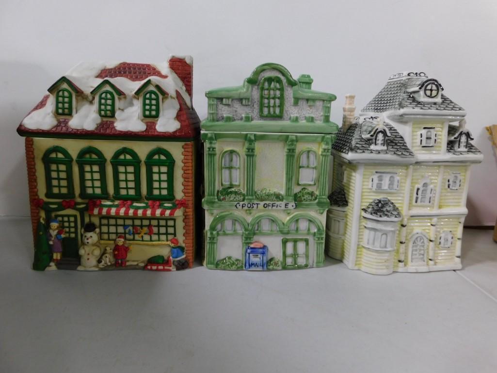 3 Ceramic Christmas Village Cookie Jars (1 of 6)