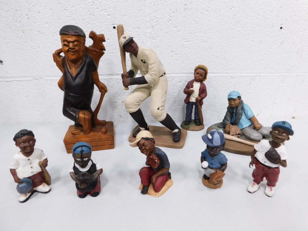 Figurines Lot incl African American . Incl The Alex Haley Remember Collection Seventh Inning Stretc: Figurines Lot incl African American . Incl The Alex Haley Remember Collection Seventh Inning Stretch, Sarah's Attic Baseball Legend Numbered 23/2500, etc