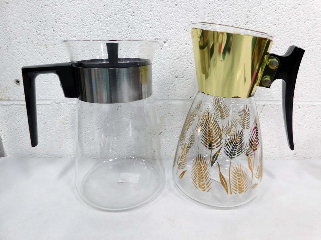 2 MCM Carafes incl Pyrex 10 Cup and Colony USA Golden Wheat: 2 MCM Carafes incl Pyrex 10 Cup and Colony USA Golden Wheat