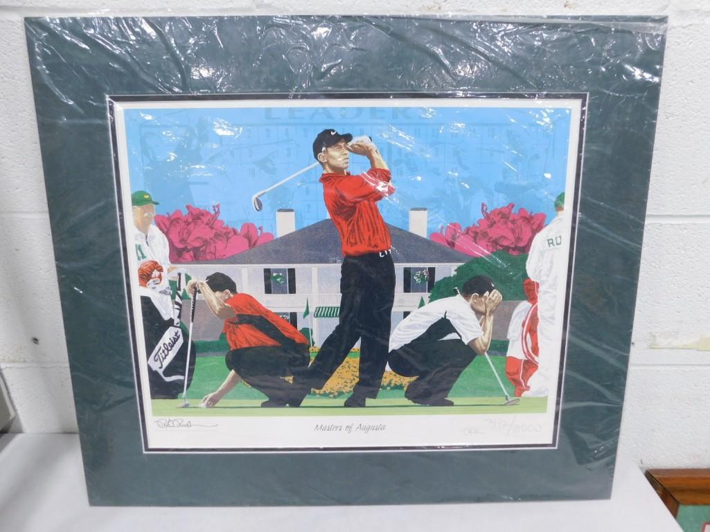Tiger Woods Print Signed Rick Rush "Masters of Augusta" Pencil Signed 342/2000 (1 of 5)