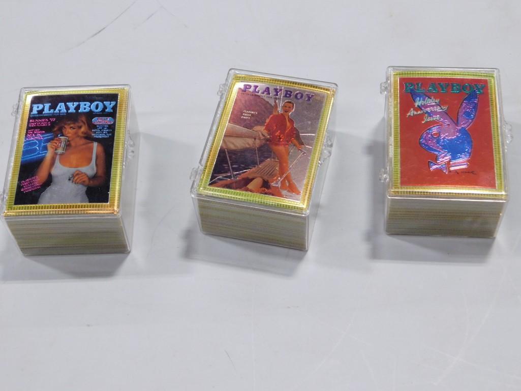 3 Sets of Playboy Chromium Adult Trading Cards: 3 Sets of Playboy Chromium Adult Trading Cards - includes cover cards