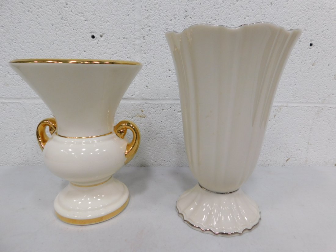 Lenox Vase and Warranted Urn Vase with 22 K Gold Accents: Lenox Vase and Warranted Urn Vase with 22 K Gold Accents