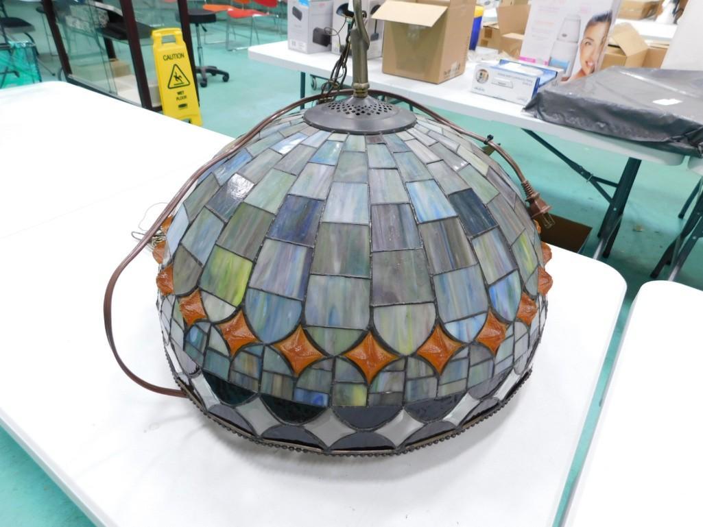 Stained Glass Handing Light Fixture: Stained Glass Handing Light Fixture . I recommend replacing the cord before using